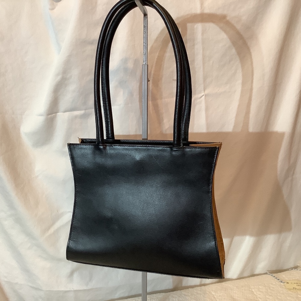 Christian Livingston shoulder hand bag brown black leather - Picture 4 of 9
